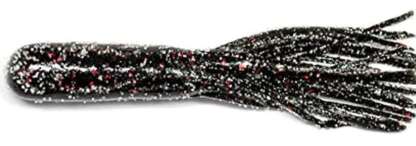LUNKERHUNT 4in BLACK/RED FLECK SPICY TUBE BAIT  8pk