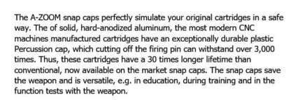 A-ZOOM 9mm LUGER PRECISION PISTOL METAL SNAP CAPS 5pk - Image 3