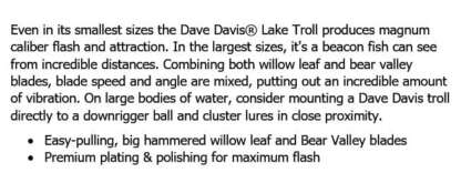 DAVE DAVIS 14in HAMMERED NICKEL LAKE TROLL - Image 3