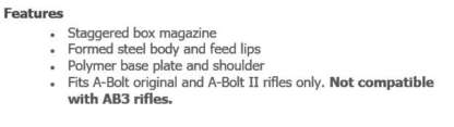 BROWNING A-BOLT 270 WSM 4rnd MAGAZINE - Image 2