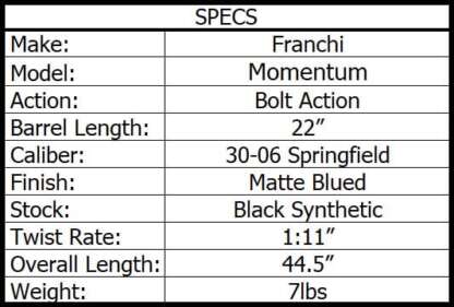 FRANCHI MOMENTUM 30-06 SPRG 22in 4rnd - Image 3