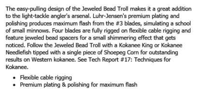 JEWELED BEAD KOKANEE TROLL FIRE SILVER P-LITE 28in - Image 5