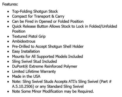 ATI TACTICAL TOP FOLDING STOCK W/REAR PISTOL GRIP - Image 8