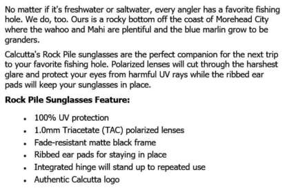 CALCUTTA ROCKPILE MATTE BLACK/BLUR MIRROR LENS POLARIZED SUNGLASSES - Image 2