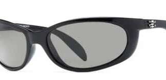 CALCUTTA SMOKER SHINY BLACK FRAME GREY LENS POLARIZED SUNGLASSES
