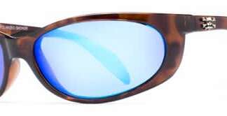 CALCUTTA SMOKER TORTOISE FRAME BLUE MIRROR LENS POLARIZED SUNGLASSES