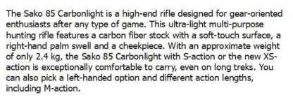 SAKO 85 CARBONLIGHT 7MM REM MAG 24.5in 4rnd - Image 2